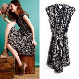 Anthropologie Noronha Elephant Print Wrap Dress